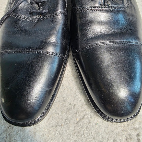 Johnston & Murphy Meade Dress Shoes Cap Toe Oxford Mens 10M Black Leather NEW - Picture 3 of 7